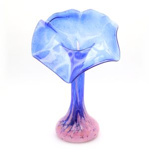 Murano Pink Blue Flower Vase - Hand Blown - Italian Art Glass - Vintage Home Decor - Collectible Glassware - Elegant Centerpiece