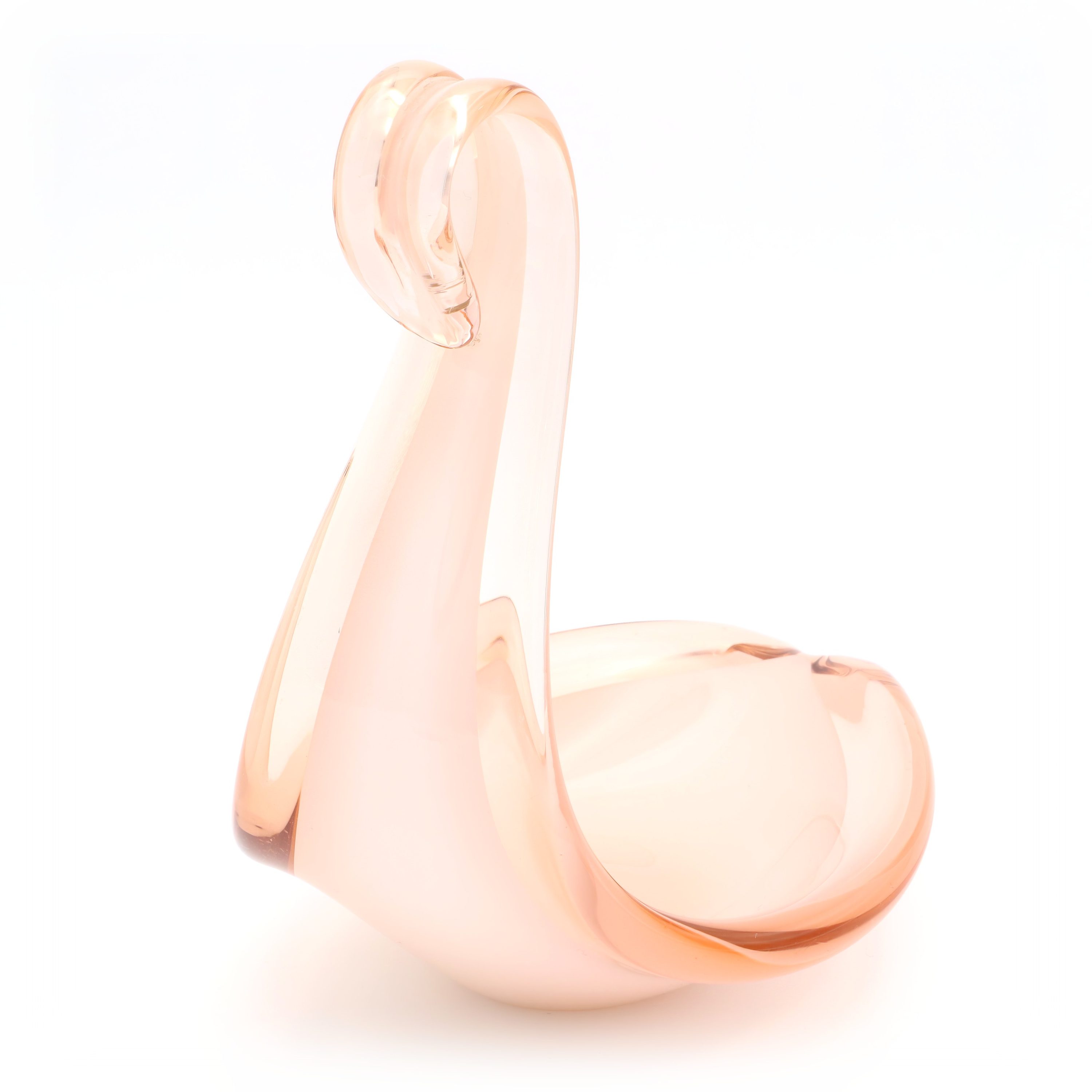 Murano Swan Centerpiece - Vintage Glass Swan Figurine - Hand Blown Murano Art Glass - Italian Glass Swan - Mid Century Modern Decor