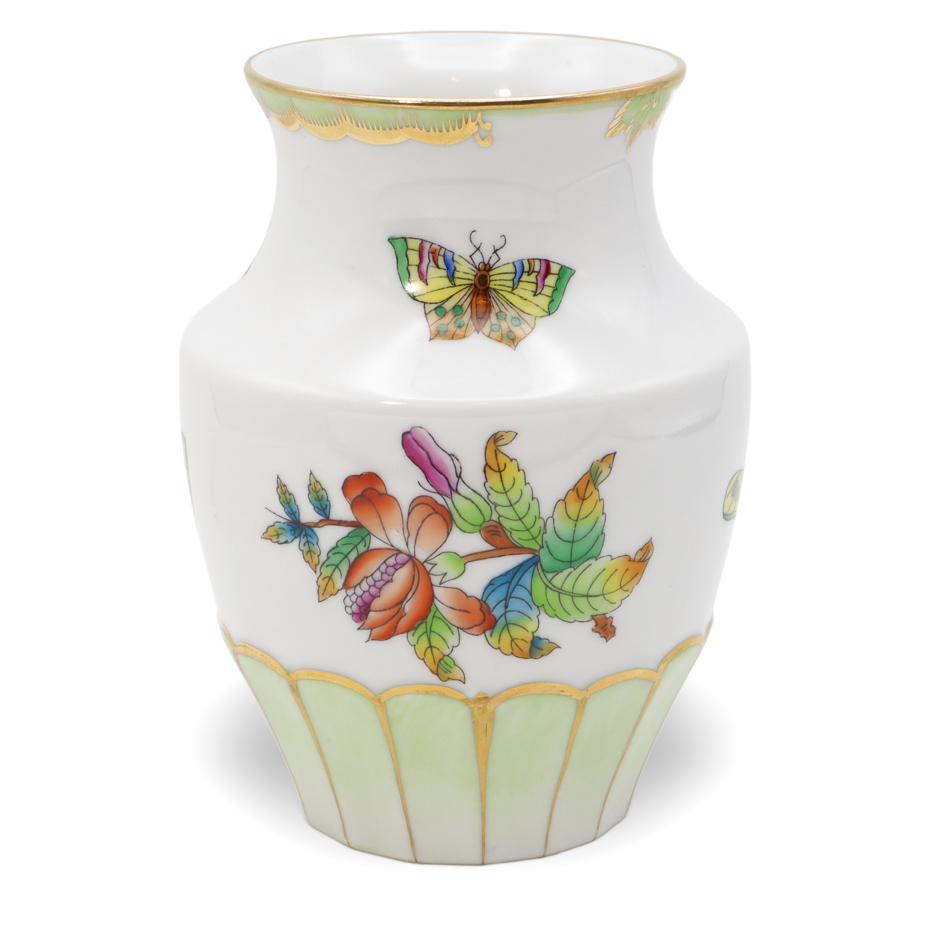 Herend Queen Victoria Small Vase Golden Skirt - Butterfly Motif - Vintage Hand Painted Vase Herend Queen Victoria Small Vase Golden Skirt - Butterfly Motif - Vintage Hand Painted Vase