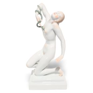 Herend Figurine Cleopatra Porcelain Statue Art Deco - Vintage Collectible Decor