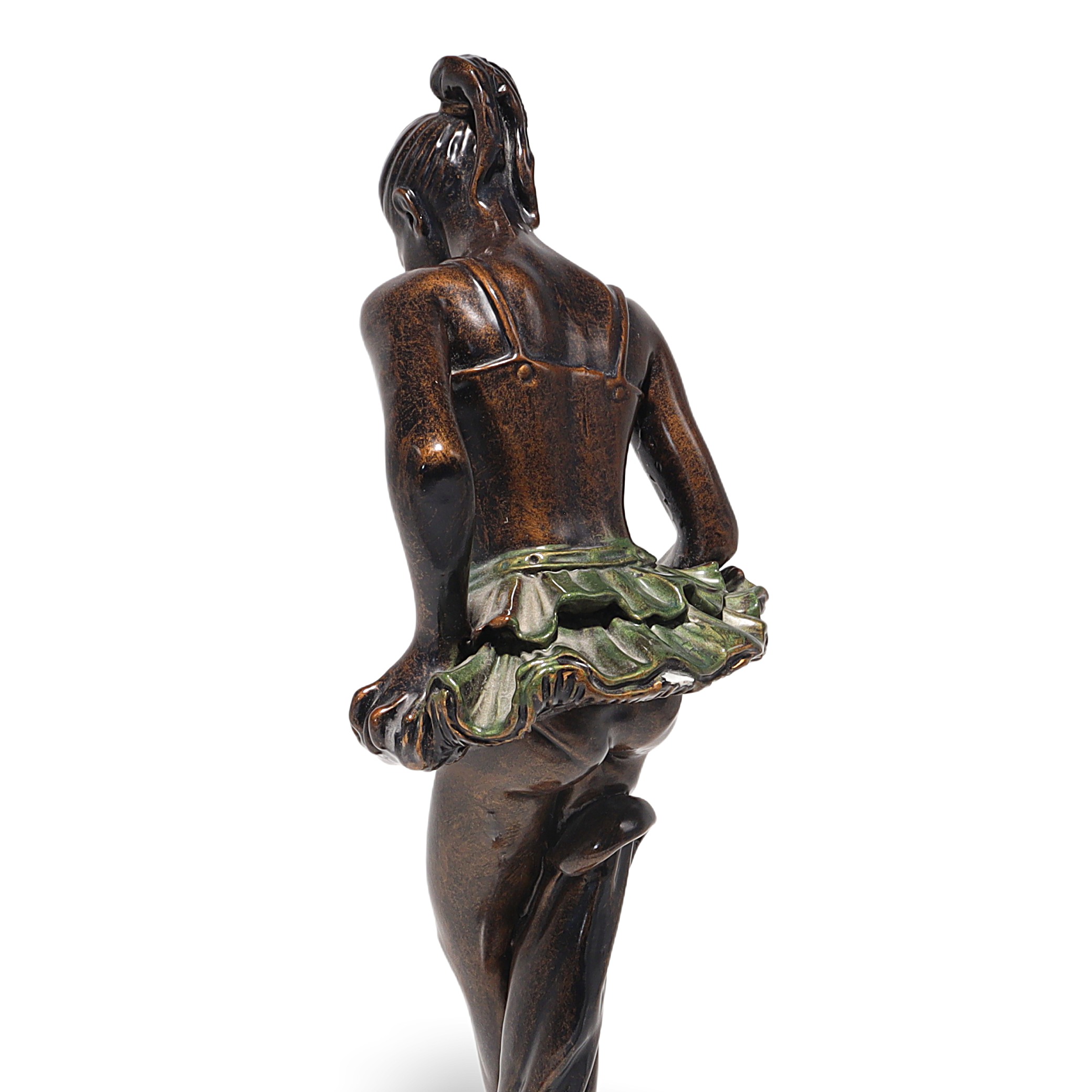 Art Deco Ballerina Statue Figurine Detailed View Thumbnail for Art Deco Ballerina Statue Figurines - Polyresin Bronze Finish On Marble Base