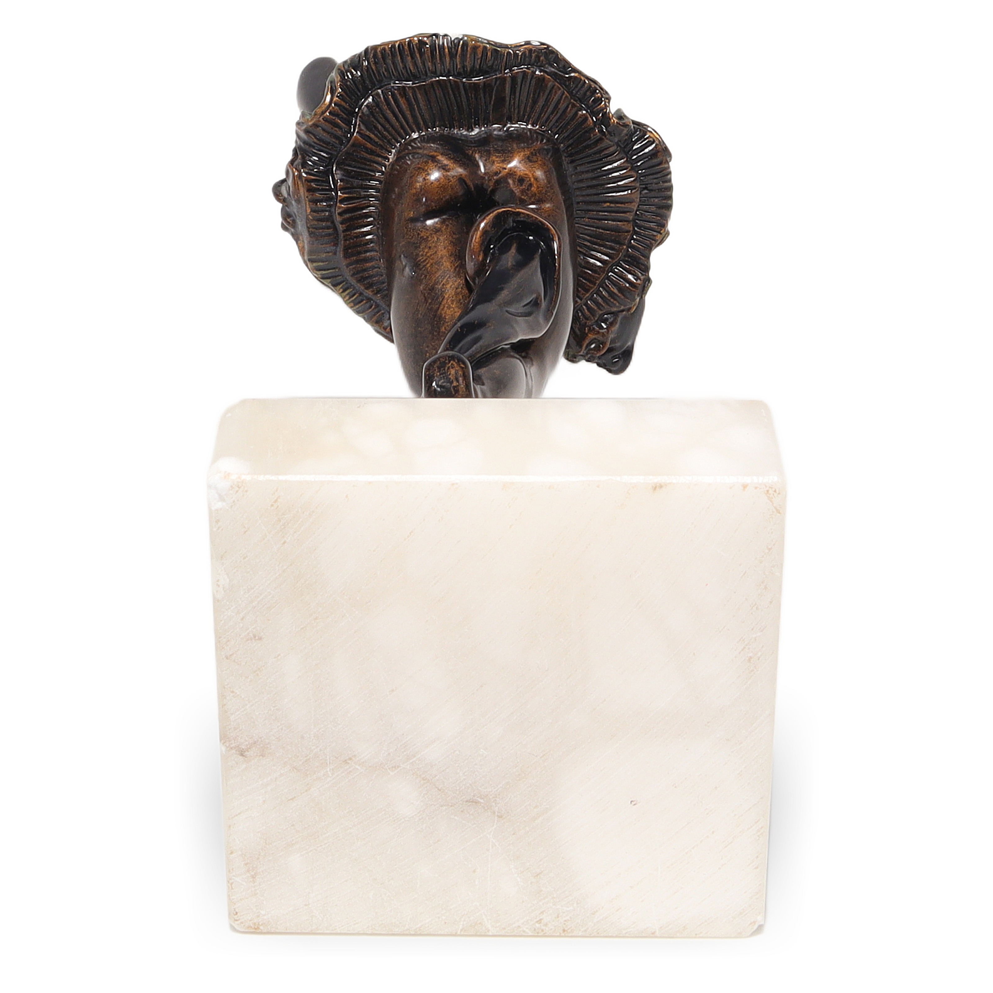 Art Deco Ballerina Statue Figurine Detailed View from Base Thumbnail for Art Deco Ballerina Statue Figurines - Polyresin Bronze Finish On Marble Base