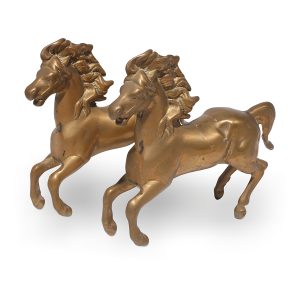 Brass horse figurines vintage decor, collectible brass horse sculptures, antique equestrian home accents