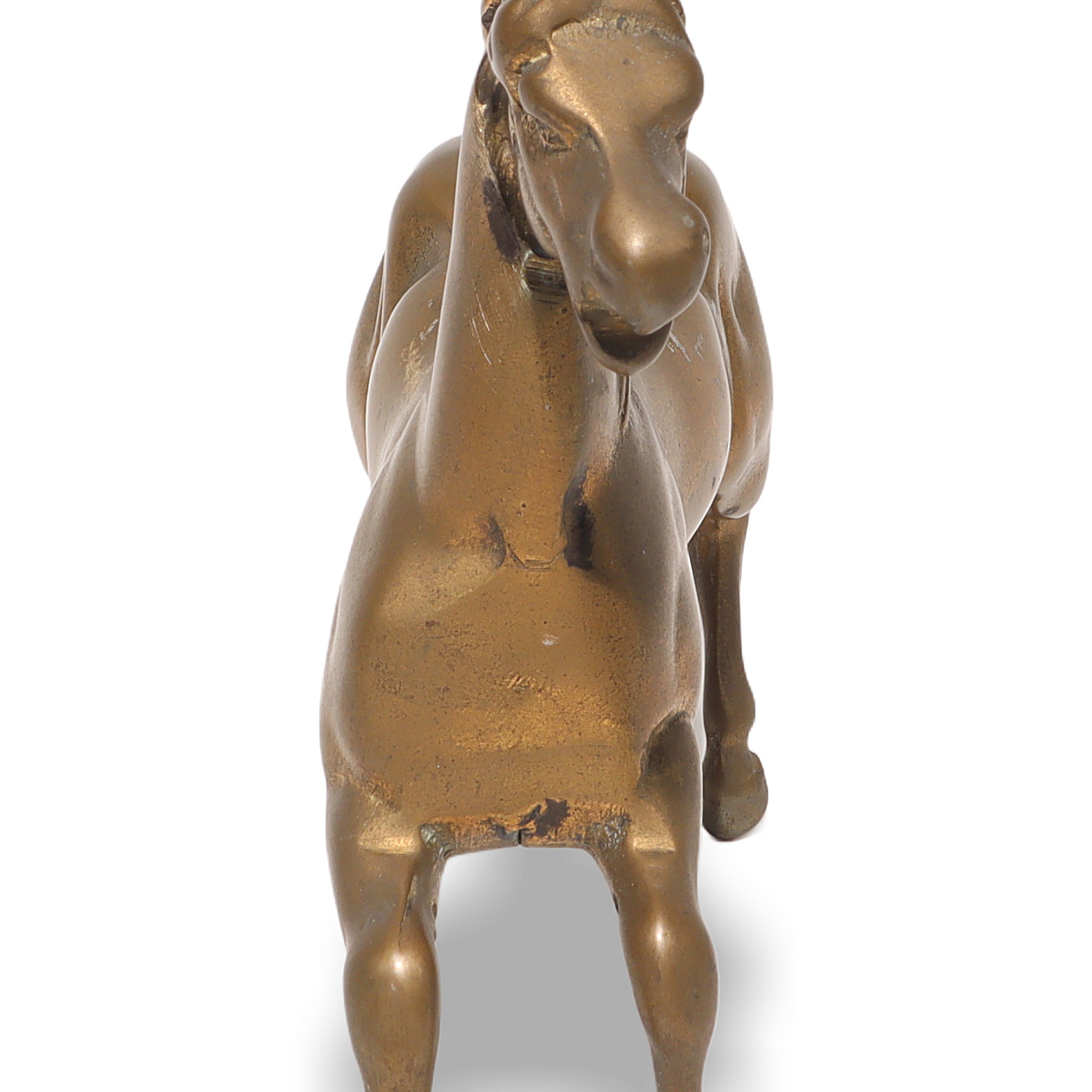 Vintage Brass Horse Figurine Detailed View Brass horse figurine close up, vintage decorative collectible equestrian statue
