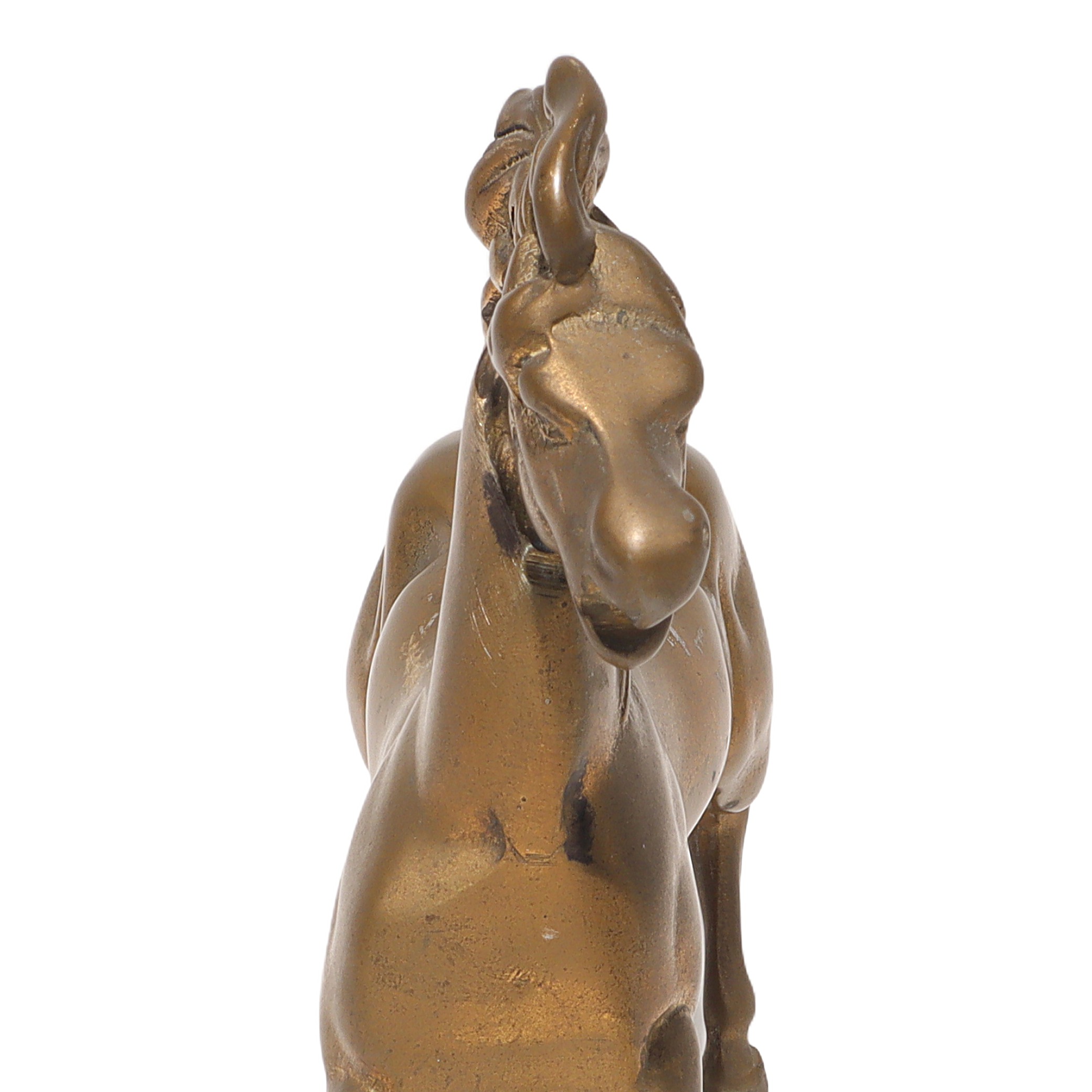 Vintage Brass Horse Figurine Detailed View Brass horse figurine close up, vintage decorative collectible equestrian statue